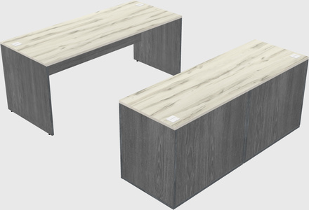 Parallel desk with credenza