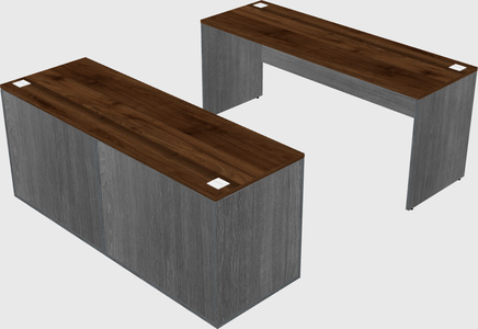 Parallel desk with credenza