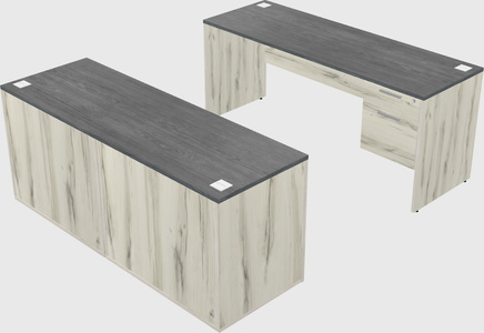 Parallel desk with credenza