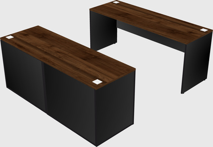 Parallel desk with credenza