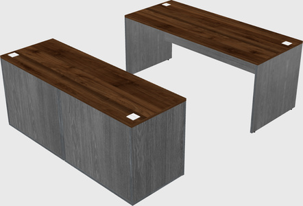 Parallel desk with credenza
