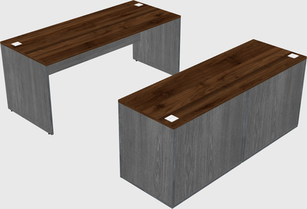Parallel desk with credenza