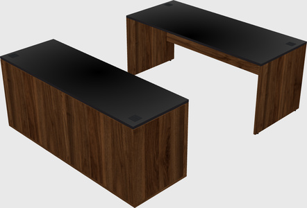 Parallel desk with credenza