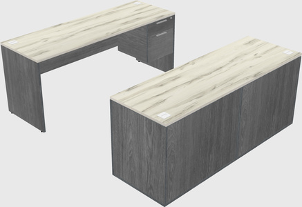 Parallel desk with credenza