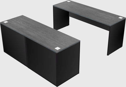 Parallel desk with credenza