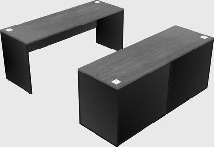 Parallel desk with credenza