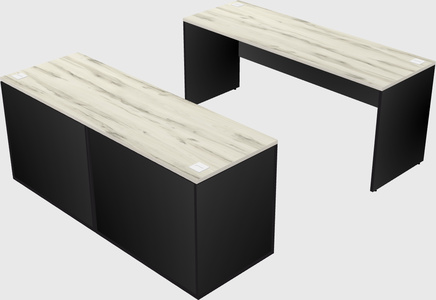 Parallel desk with credenza