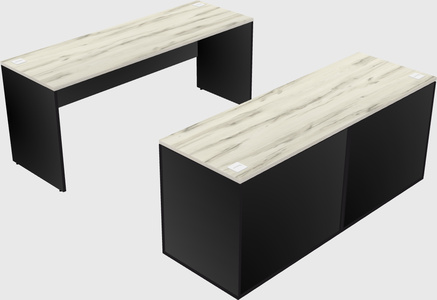 Parallel desk with credenza