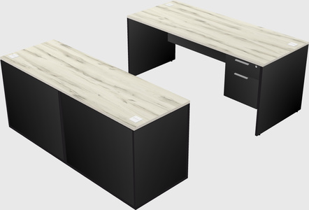 Parallel desk with credenza