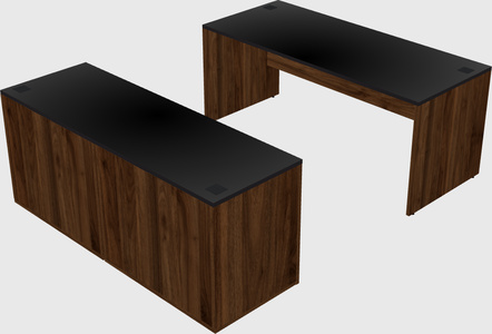 Parallel desk with credenza