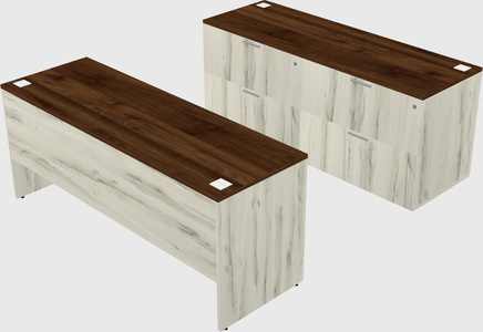 Parallel desk with credenza