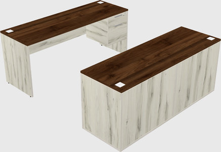 Parallel desk with credenza
