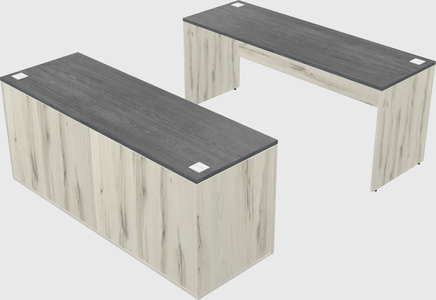 Parallel desk with credenza