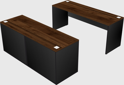 Parallel desk with credenza