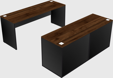 Parallel desk with credenza