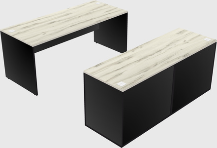 Parallel desk with credenza