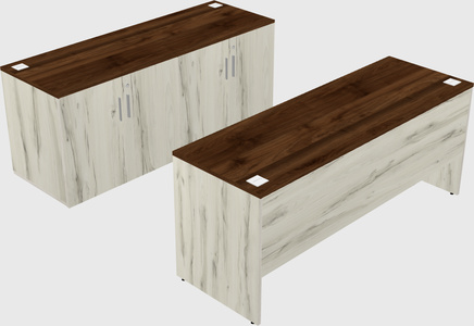 Parallel desk with credenza