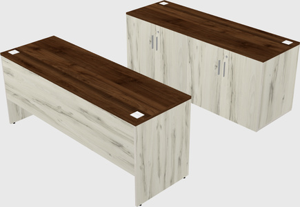 Parallel desk with credenza