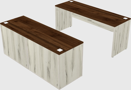 Parallel desk with credenza