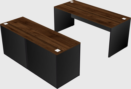 Parallel desk with credenza