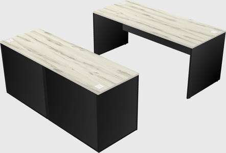 Parallel desk with credenza