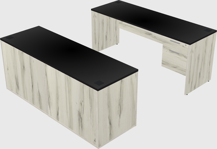 Parallel desk with credenza
