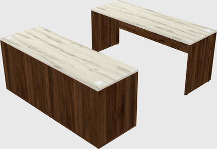 Parallel desk with credenza