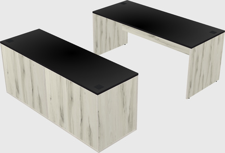 Parallel desk with credenza