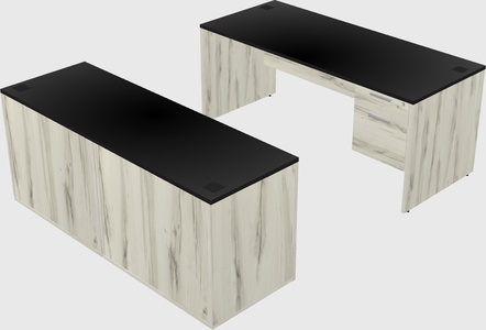 Parallel desk with credenza