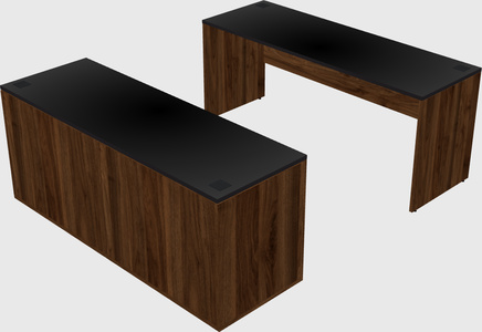 Parallel desk with credenza