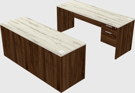 Parallel desk with credenza