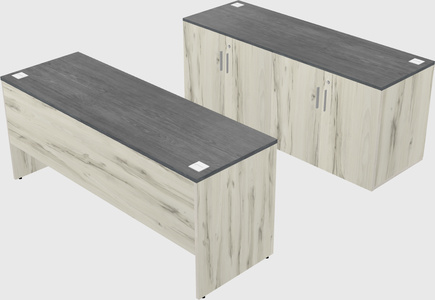 Parallel desk with credenza