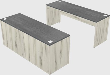 Parallel desk with credenza