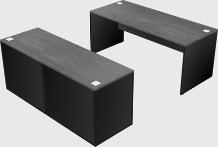 Parallel desk with credenza