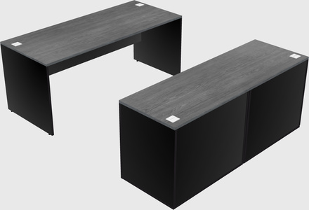 Parallel desk with credenza