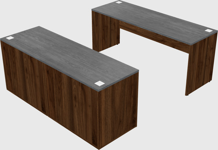 Parallel desk with credenza