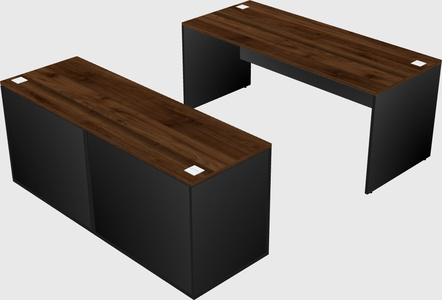 Parallel desk with credenza