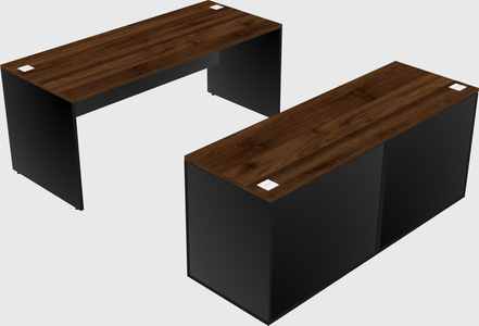 Parallel desk with credenza