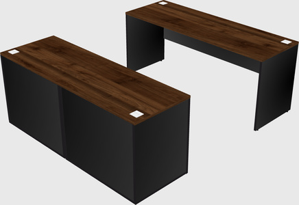Parallel desk with credenza