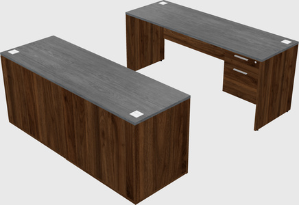 Parallel desk with credenza