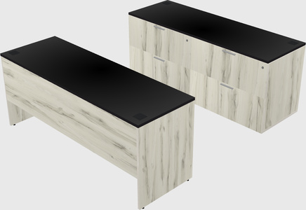 Parallel desk with credenza