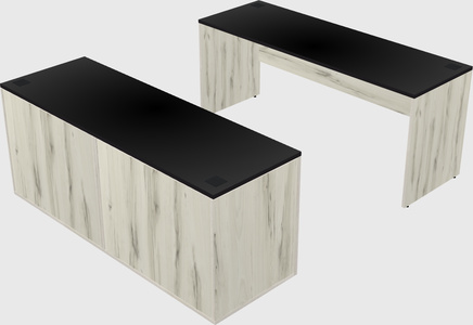 Parallel desk with credenza