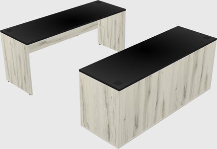 Parallel desk with credenza