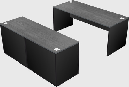 Parallel desk with credenza