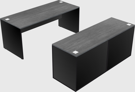Parallel desk with credenza