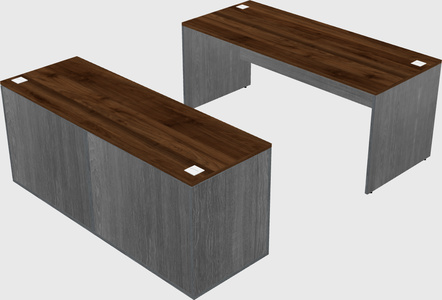 Parallel desk with credenza