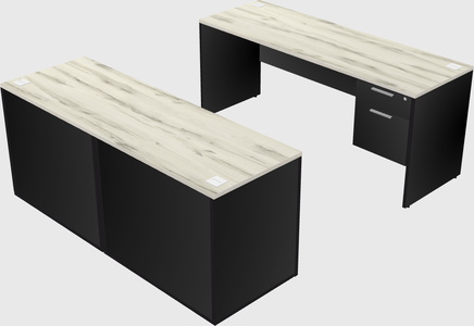 Parallel desk with credenza
