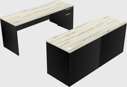 Parallel desk with credenza