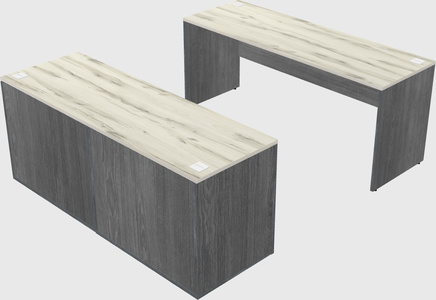 Parallel desk with credenza