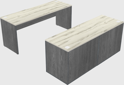 Parallel desk with credenza